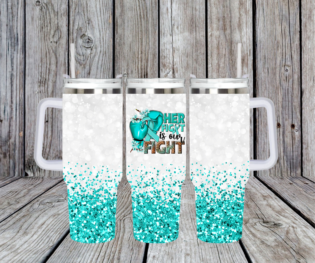 40 oz. glitter tumbler