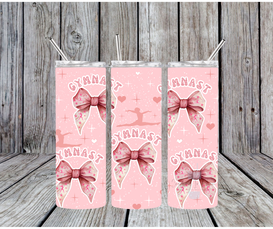 Gymnastics Bows Skinny Tumbler